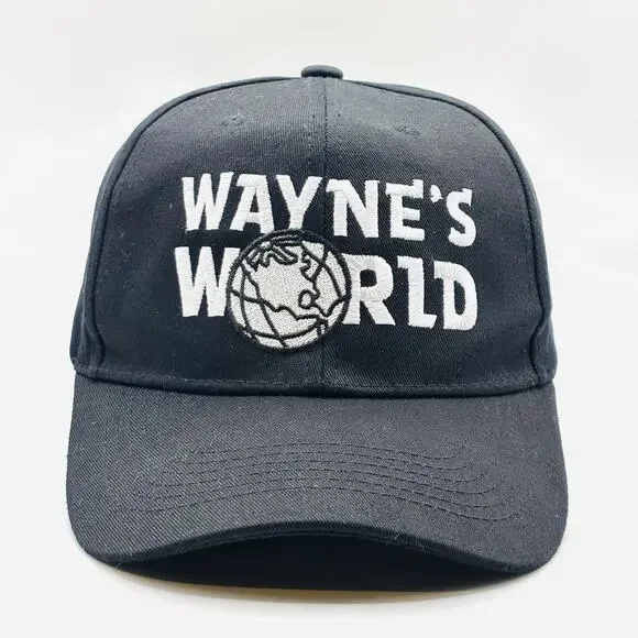 Waynes World Black Snapback Adjustable Hat Cap EUC Saturday Night Live Vintage - Picture 3 of 5
